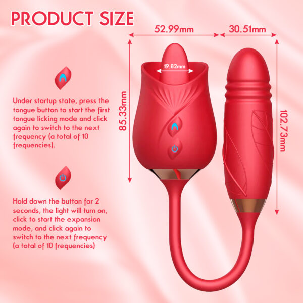 rose tongue vibrator,tongue vibrator,rose tongue toy,rose telescopic dildo,best tongue vibrator