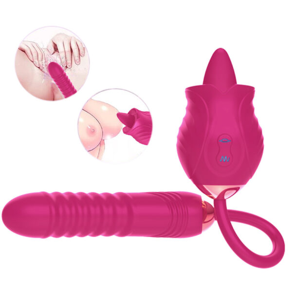 rose tongue vibrator,tongue vibrator,rose tongue toy,rose thrusting dildo,best rose tongue