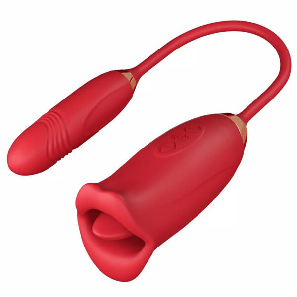 biting licking vibrator,biting licking toy,licking vibrator,thrusting vibration,biting vibrator