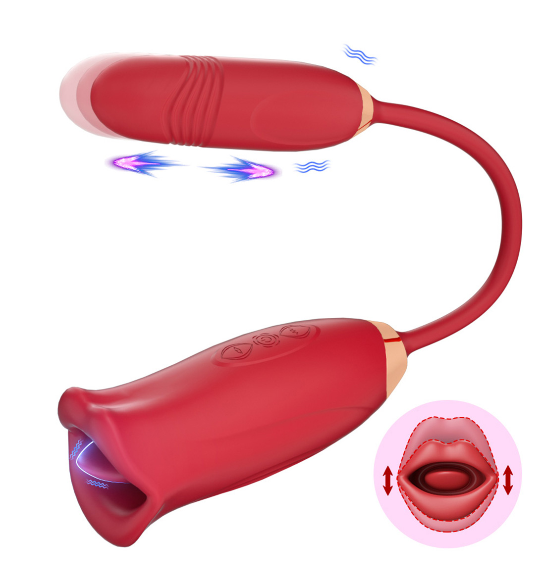 biting licking vibrator,biting licking toy,licking vibrator,thrusting vibration,biting vibrator