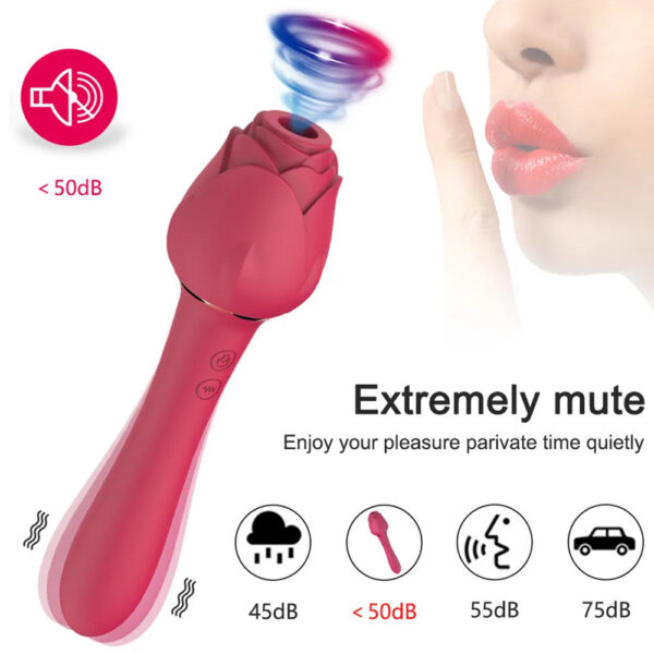 rose sucking toy,vibrating wand massager,rose wand massager,rose wand,rose vibrating dildo