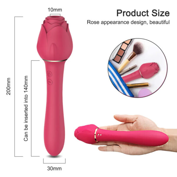 rose sucking toy,vibrating wand massager,rose wand massager,rose wand,rose vibrating dildo