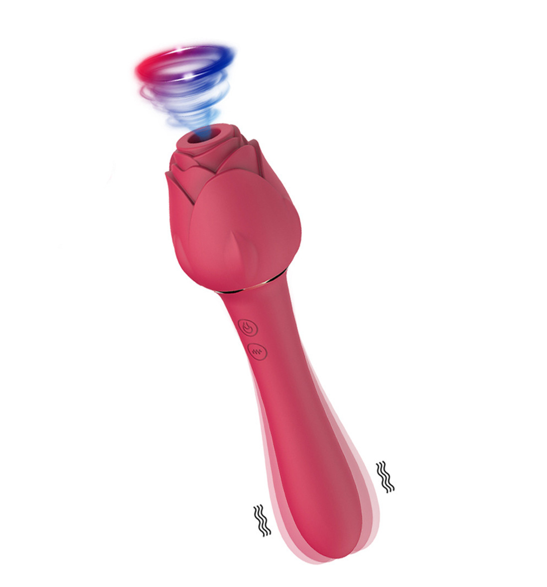 rose sucking toy,vibrating wand massager,rose wand massager,rose wand,rose vibrating dildo