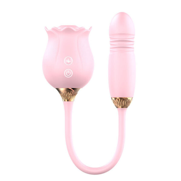 rose sucking toy,sucking toy,rose sucking vibrator,rose with telescopic vibrator,rose toy sucking