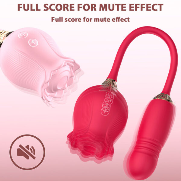 rose sucking toy,sucking toy,rose sucking vibrator,rose with telescopic vibrator,rose toy sucking