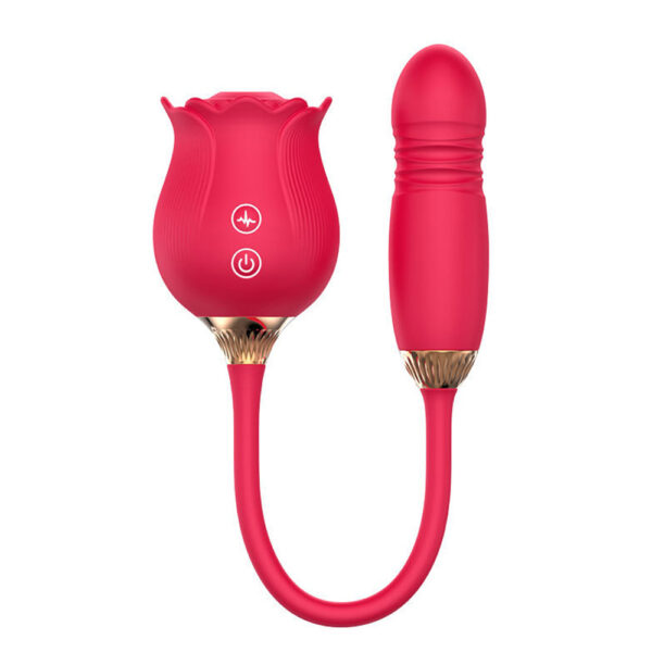 rose sucking toy,sucking toy,rose sucking vibrator,rose with telescopic vibrator,rose toy sucking