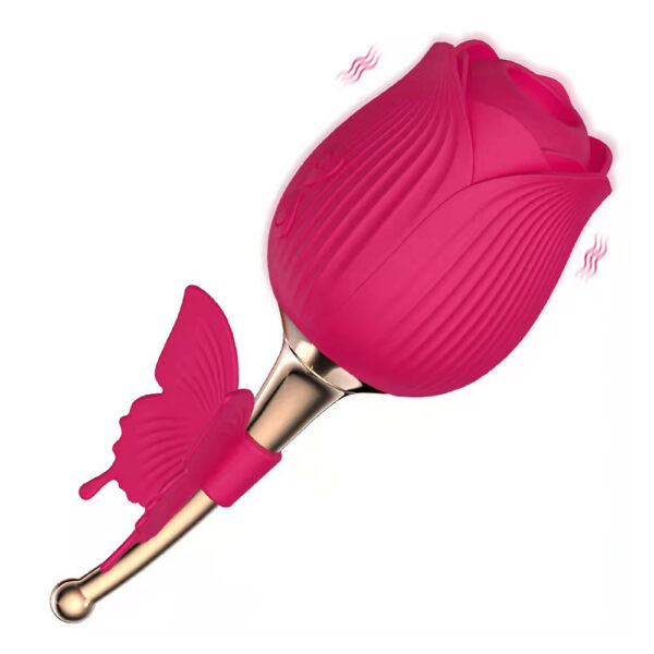 clit sucking vibrator,sucking vibrator,butterfly rose toy,rose sucking vibrator,rose sucking toy