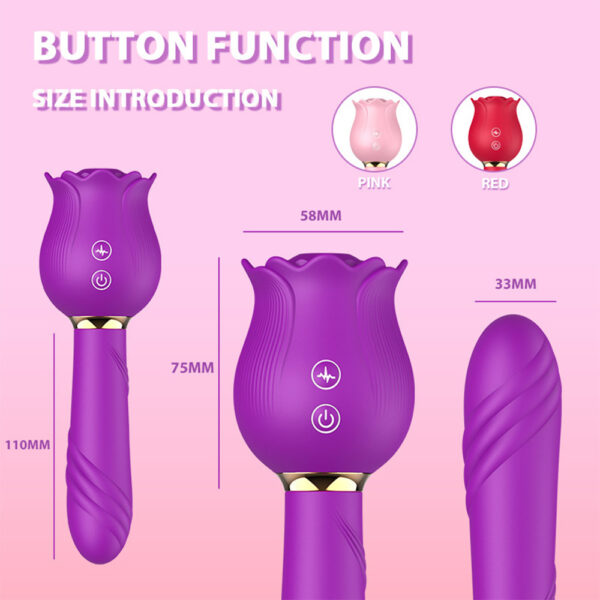 rose sucking vibrator,sucking vibrator,rose wand massager,rose telescopic massager,rose suction toy