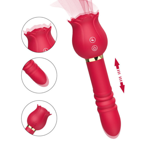 rose sucking vibrator,sucking vibrator,rose wand massager,rose telescopic massager,rose suction toy