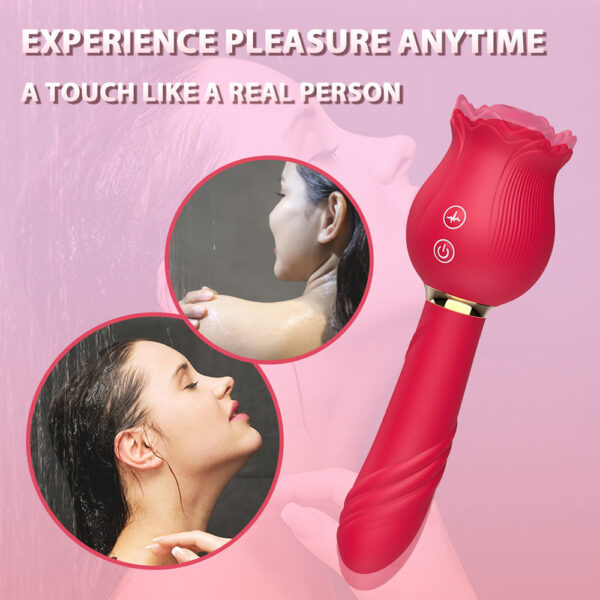 rose sucking vibrator,sucking vibrator,rose wand massager,rose telescopic massager,rose suction toy