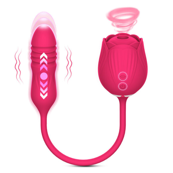 rose suction toy,rose sucking vibrator,rose sucking toy,rose clit sucking,rose with thrusting vibrator