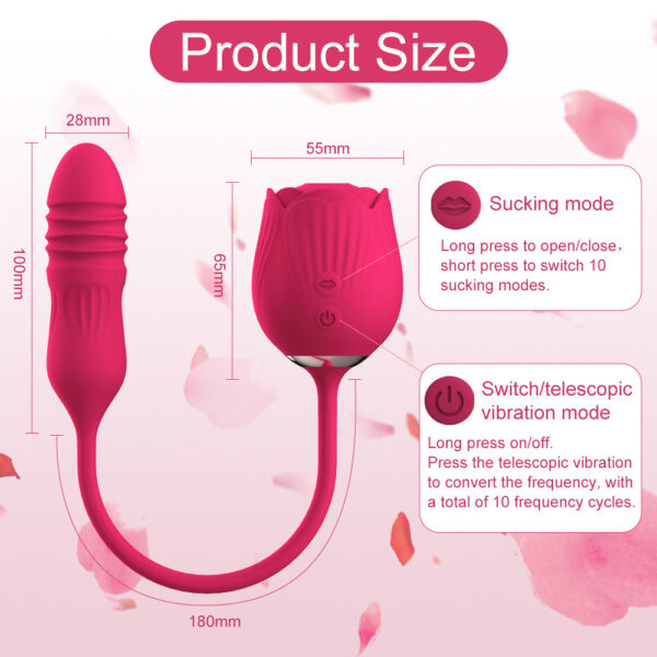 rose suction toy,rose sucking vibrator,rose sucking toy,rose clit sucking,rose with thrusting vibrator