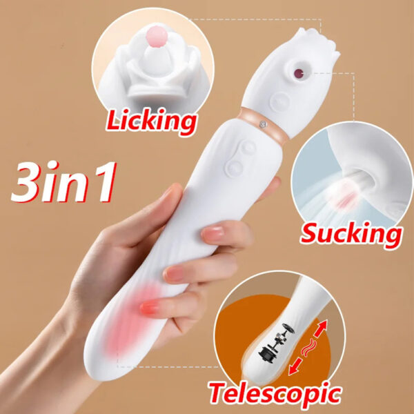 rose sucking vibrator,sucking vibrator,rose vibrator toy,warming swing wand,3-In-1 rose toy