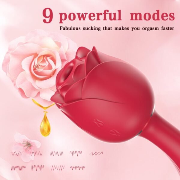 rose sucking vibrator,sucking vibrator,rose wand vibrator,suck vibrator,handle rose toy