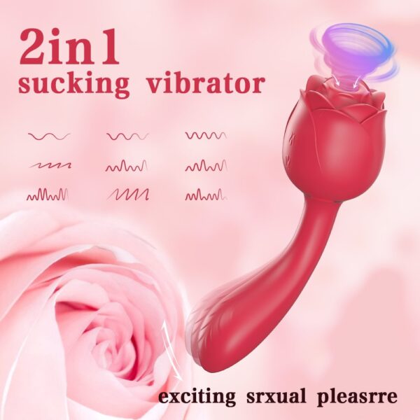 rose sucking vibrator,sucking vibrator,rose wand vibrator,suck vibrator,handle rose toy