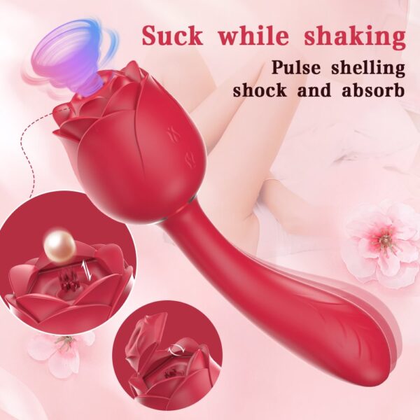 rose sucking vibrator,sucking vibrator,rose wand vibrator,suck vibrator,handle rose toy