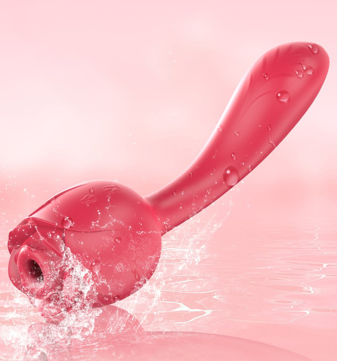 rose sucking vibrator,sucking vibrator,rose wand vibrator,suck vibrator,handle rose toy