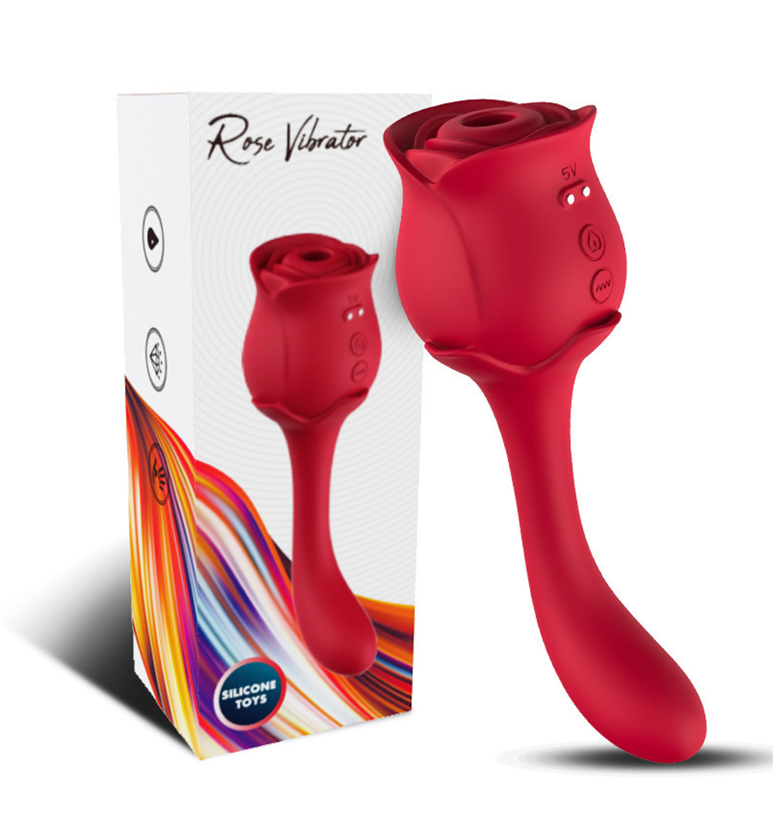 rose sucking toy,sucking toy,2-In-1 rose toy,rose wand vibrator,best sucking toy