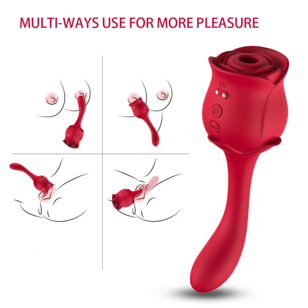 rose sucking toy,sucking toy,2-In-1 rose toy,rose wand vibrator,best sucking toy