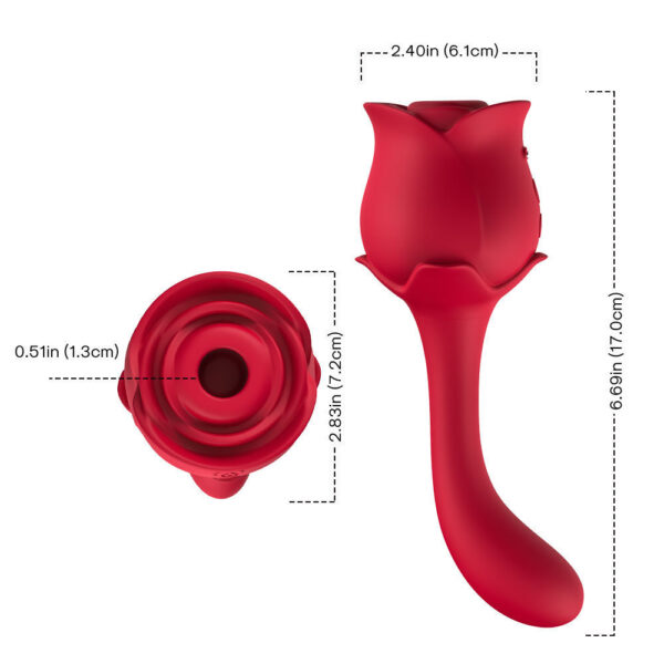 rose sucking toy,sucking toy,2-In-1 rose toy,rose wand vibrator,best sucking toy