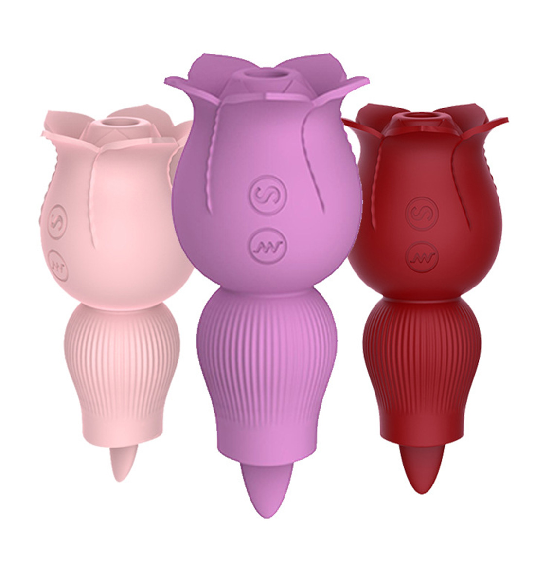 rose sucking vibrator,sucking vibrator,2-In-1 rose toy, vibrator with tongue,rose with tongue