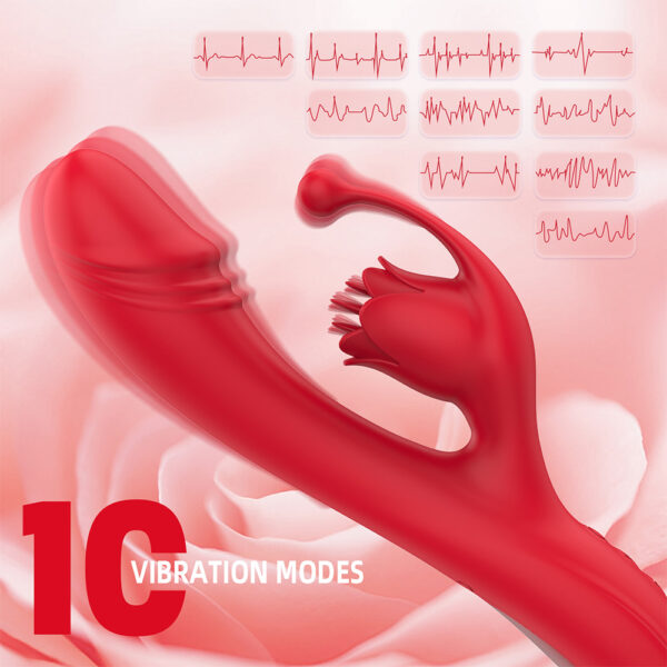 rose tongue toy,tongue toy,rose tongue vibrator,rose heated vibrator,heating vibrating dildo