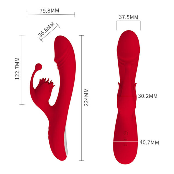 rose tongue toy,tongue toy,rose tongue vibrator,rose heated vibrator,heating vibrating dildo