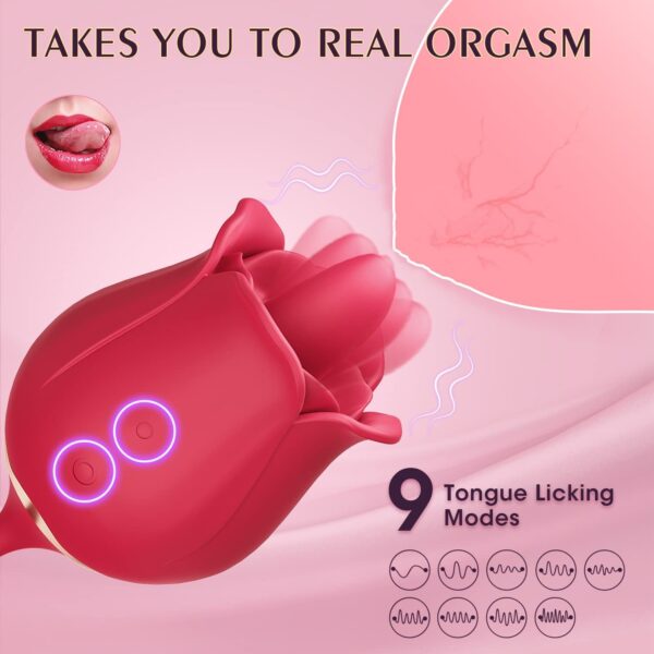 rose tongue toy,tongue toy,rose tongue vibrator,thrusting vibrating toy,thrusting vibrator,rose toy with tongue