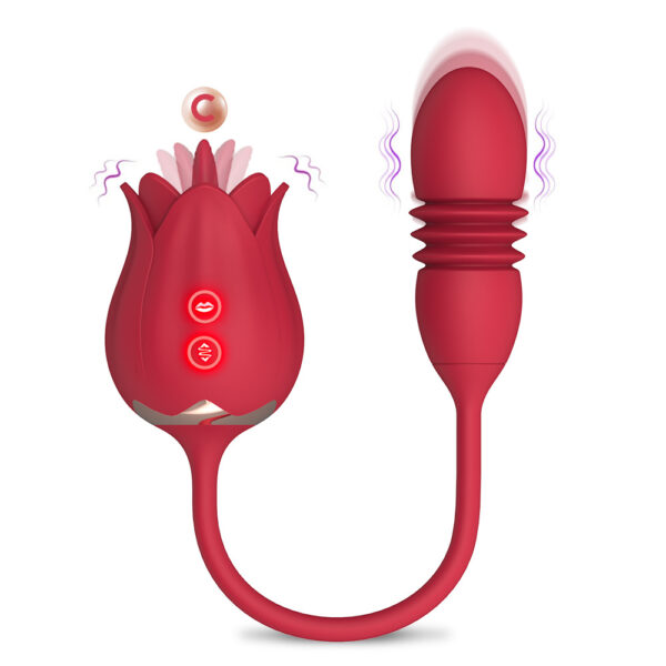 rose tongue vibrator,tongue vibrator,rose tongue toy,rose thrusting egg,best rose toy