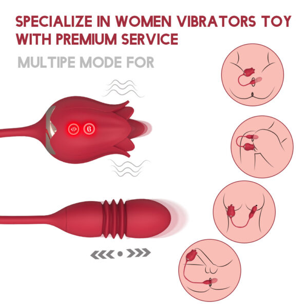 rose tongue vibrator,tongue vibrator,rose tongue toy,rose thrusting egg,best rose toy