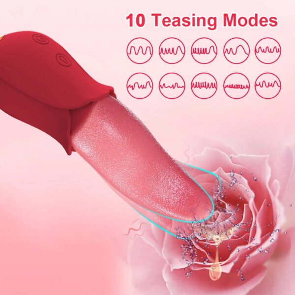 tongue licking vibrator,licking vibrator,rose tongue toy,rose tongue vibrator,tongue rose toy