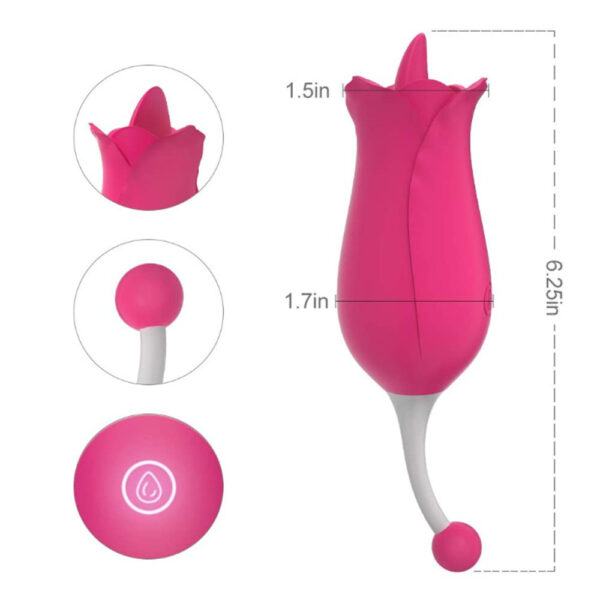 rose tongue stimulator,tongue stimulator,rose tongue vibrator,tongue vibrator,rose with vibrating bead