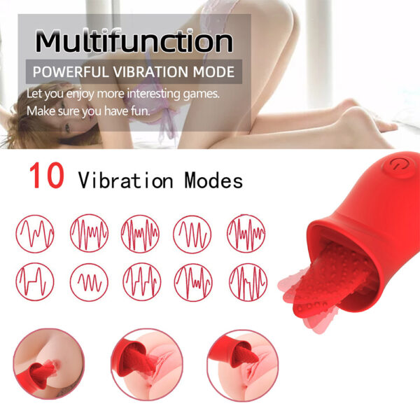 rose tongue vibrator,tongue vibrator,rose tongue toy, tongue with particle stimulator,clitoral vibrator