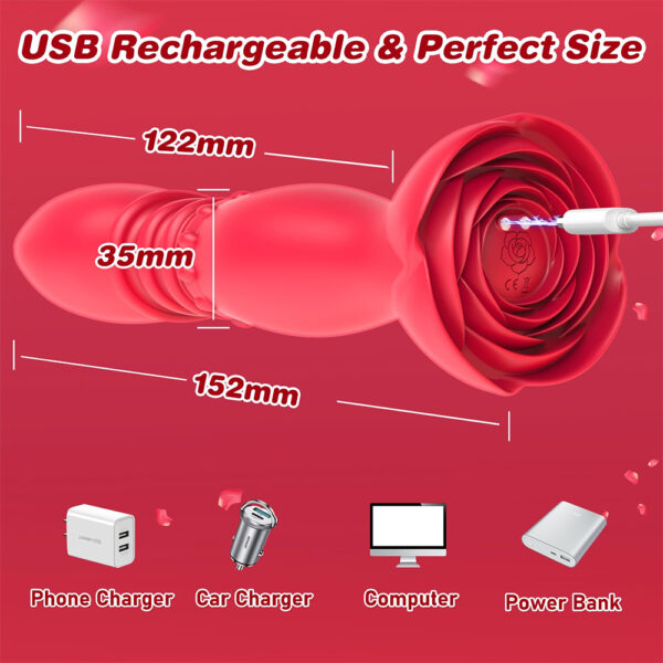 rose anal vibrator,anal vibrator,anal vibrator with remote control,anal vibrator toy,thrusting anal vibrator