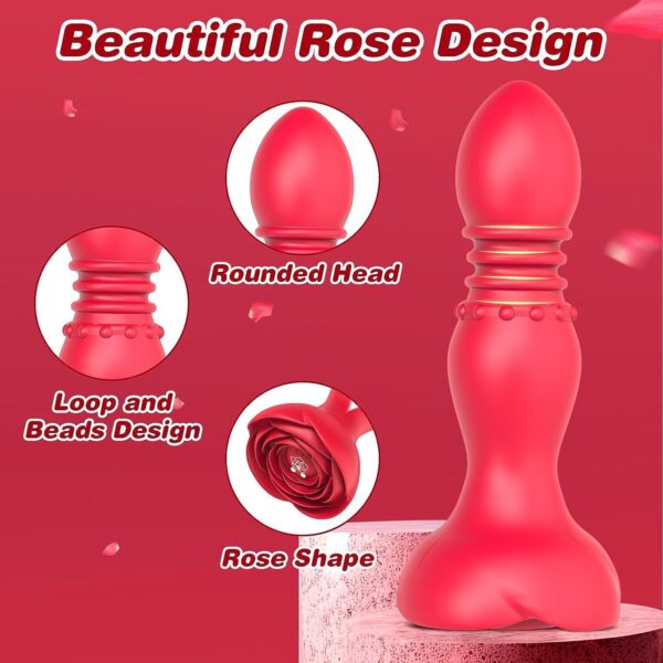 rose anal vibrator,anal vibrator,anal vibrator with remote control,anal vibrator toy,thrusting anal vibrator