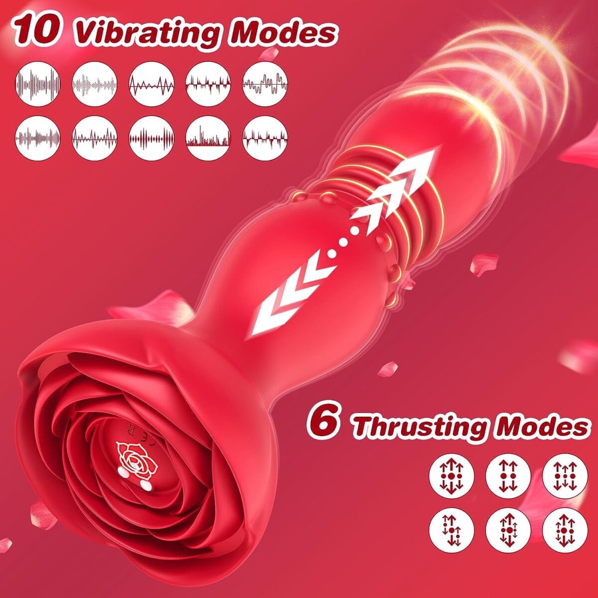 rose anal vibrator,anal vibrator,anal vibrator with remote control,anal vibrator toy,thrusting anal vibrator