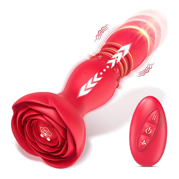 rose anal vibrator,anal vibrator,anal vibrator with remote control,anal vibrator toy,thrusting anal vibrator