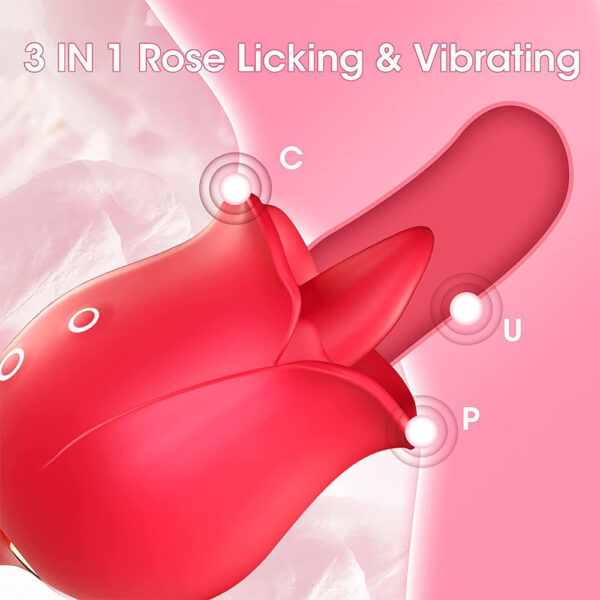 tongue rose toy,rose toy,rose tongue vibrator,bullet vibrator,rose with tongue toy