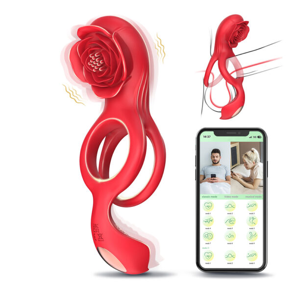 vibrating cock ring,cock ring,rose cock ring,rose clit stimulator,best cock ring,APP remote control cock ring