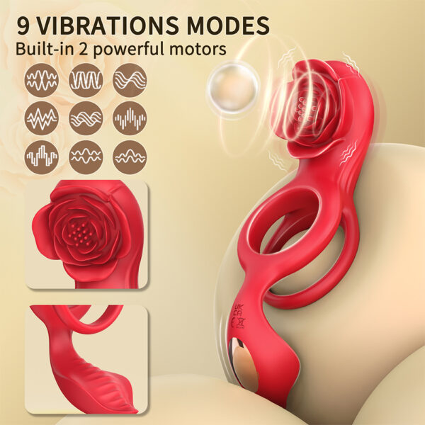 vibrating cock ring,cock ring,rose cock ring,rose clit stimulator,best cock ring,APP remote control cock ring