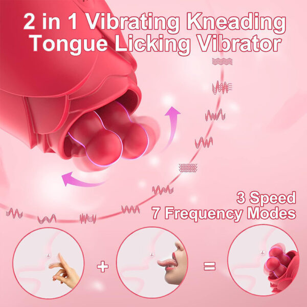 double tongue vibrator,rose swing toy,tongue vibrator,rose double tongue,tongue kneading rose toy