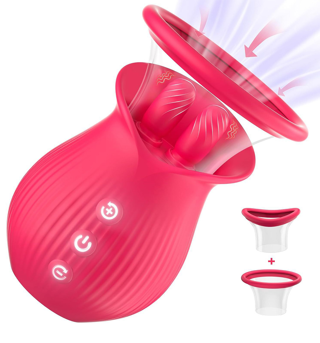 double tongue vibrator,tongue vibrator,rose tongue vibrator,rose suction pump,rose tongue with sucking