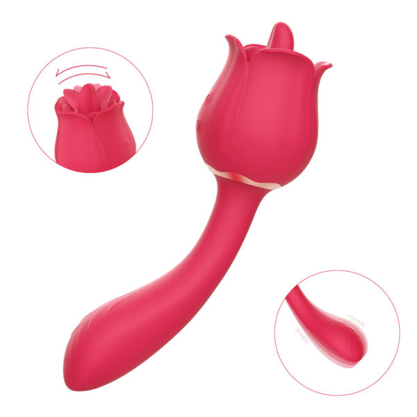 rose tongue toy,vibrating wand,rose tongue vibrator,tongue vibrator,rose vibrating wand