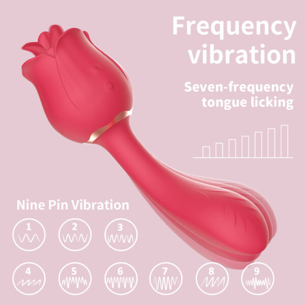 rose tongue toy,vibrating wand,rose tongue vibrator,tongue vibrator,rose vibrating wand