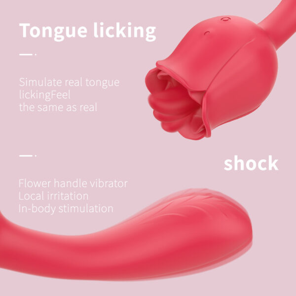 rose tongue toy,vibrating wand,rose tongue vibrator,tongue vibrator,rose vibrating wand