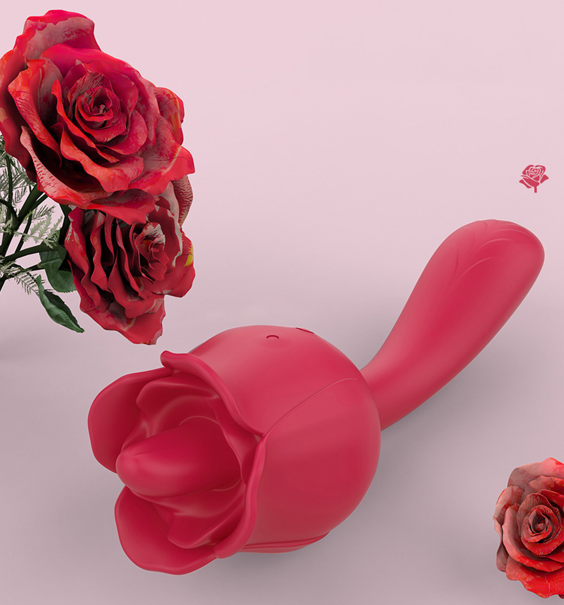 rose tongue toy,vibrating wand,rose tongue vibrator,tongue vibrator,rose vibrating wand