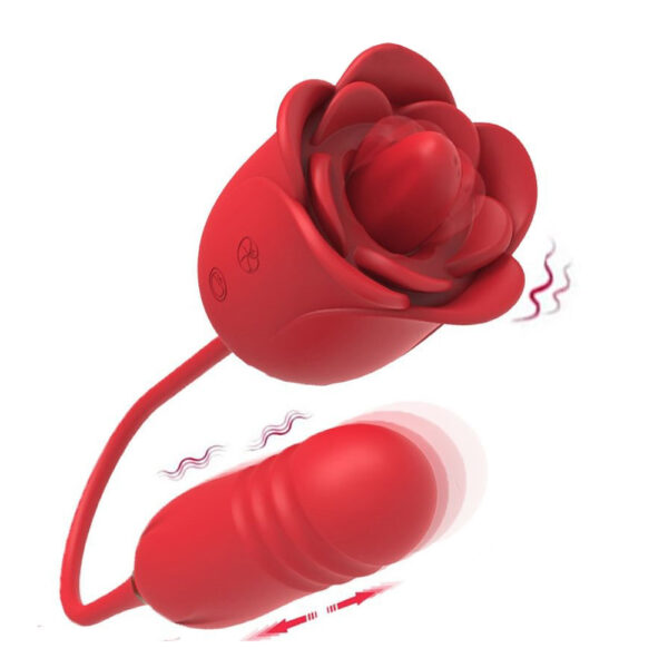 rose tongue toy,thrusting vibrator,rose tongue vibrator,thrusting rose toy,tongue vibrator