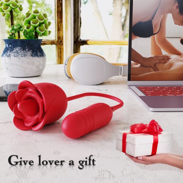 rose tongue toy,thrusting vibrator,rose tongue vibrator,thrusting rose toy,tongue vibrator