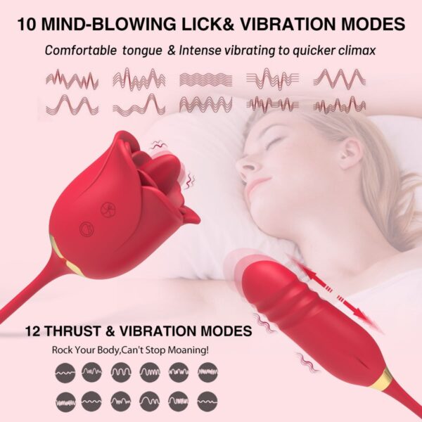 rose tongue toy,thrusting vibrator,rose tongue vibrator,thrusting rose toy,tongue vibrator