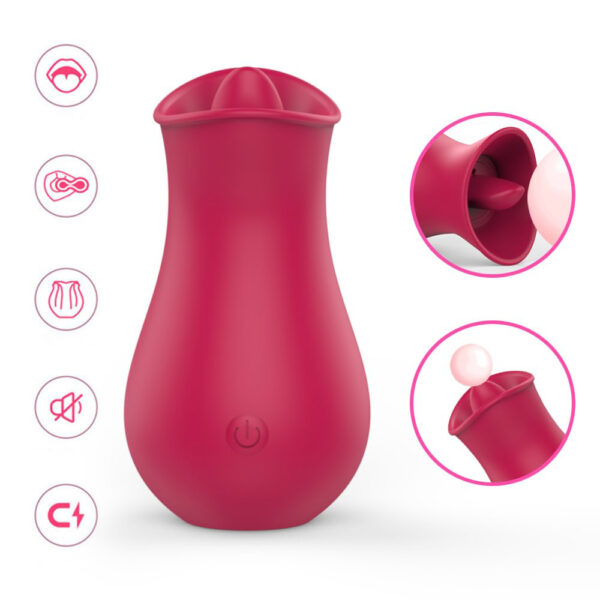 rose tongue vibrator,clitoral suction,rose tongue toy,tongue vibrator,rose suction with tongue